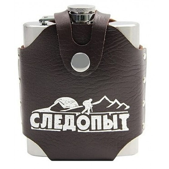 Фляжка СЛЕДОПЫТ-Freezly в кож.чехле, 200 мл